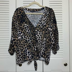 Abercrombie & Fitch leopard print tie top